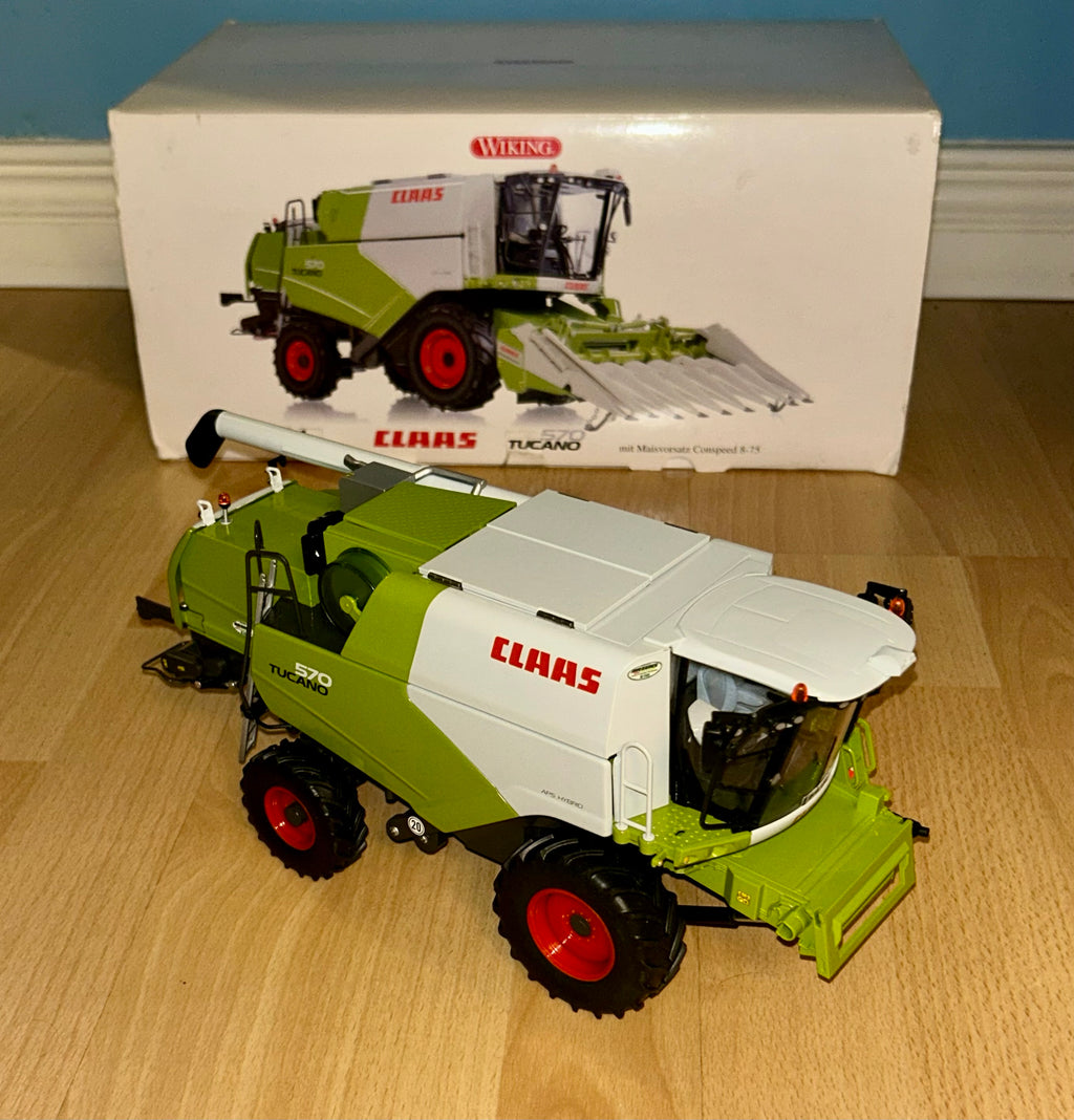 WIKING 1:32 SCALE CLAAS TUCANO 570 COMBINE HARVESTER WITH CONSPEED HEADER