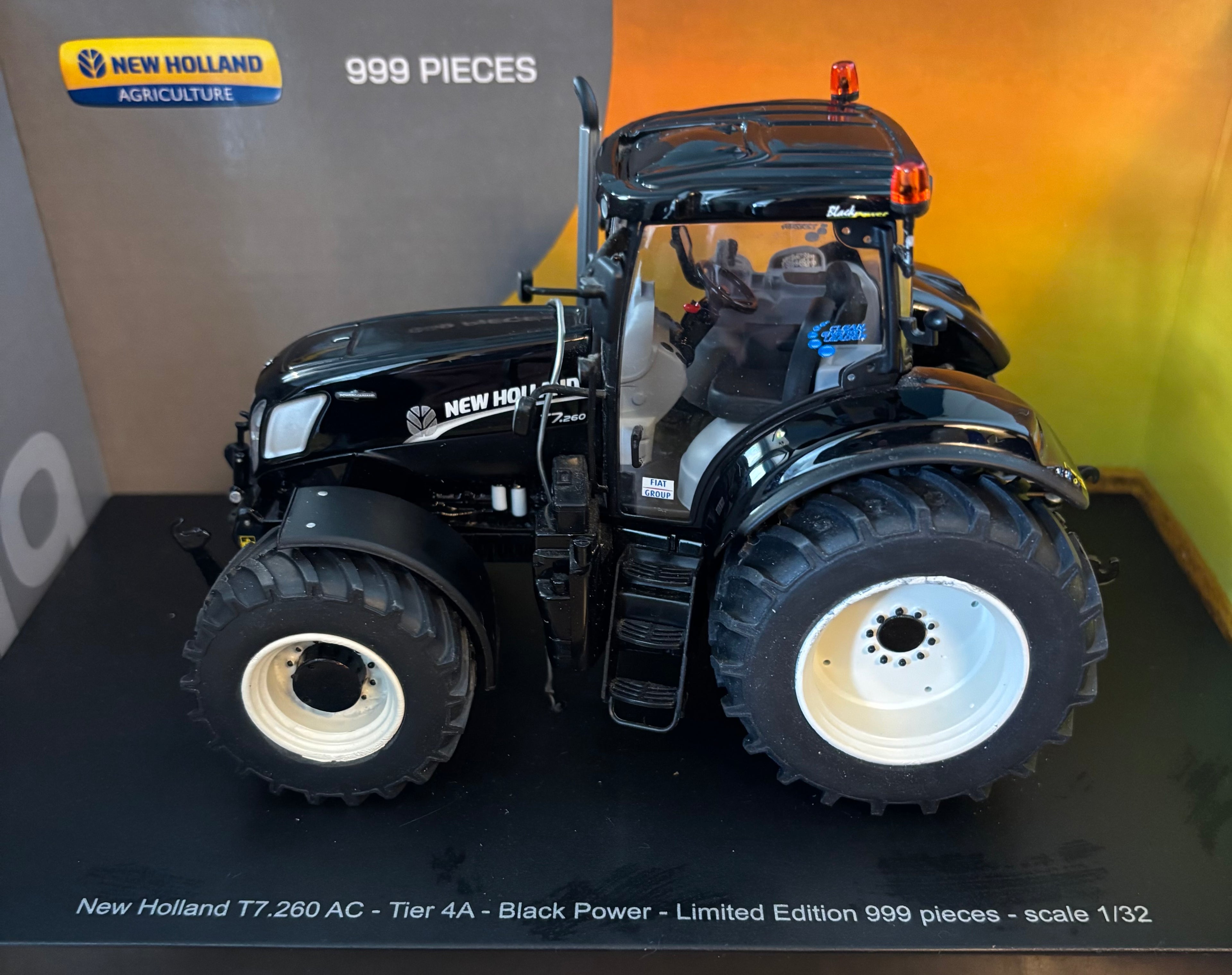 ROS New Holland T7.260 - Black Limited Edition 1:32 Scale - Rubber Wheels Added