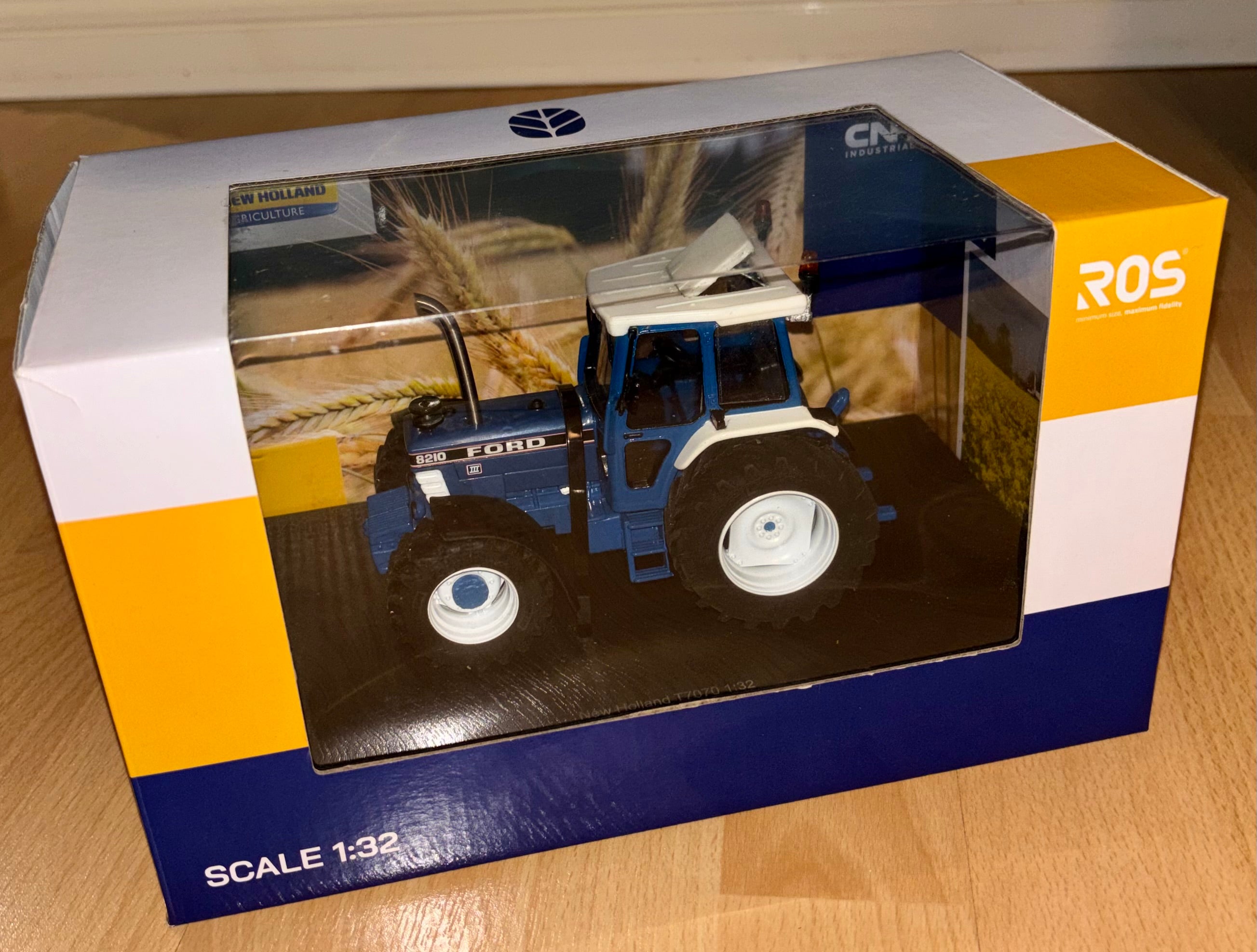 Customised Britains Ford 8210 Tractor With P32 Rubber Wheels in 1:32 Scale