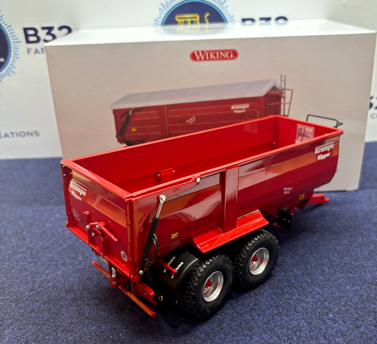 WIKING KRAMPE BIG BODY 650S 2-AXLE TRAILER 1:32 SCALE