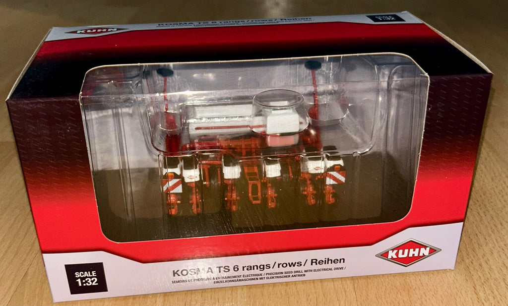 REPLICAGRI KUHN KOSMA TS 6 ROW DRILL WITH WHITE HOPPERS 1:32 SCALE