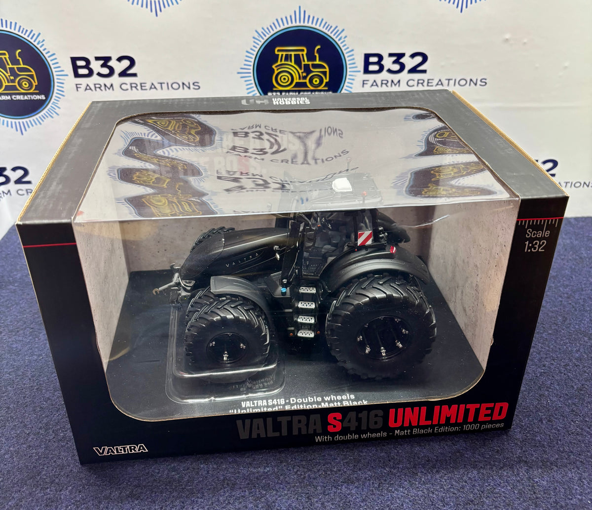 UNIVERSAL HOBBIES 1:32 SCALE VALTRA S416 UNLIMITED MATT BLACK EDITION
