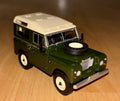MARGE MODELS 1:32 SCALE LAND ROVER SERIES 3 DEFENDER 88 SAFARI ROOF BRONZE GREEN