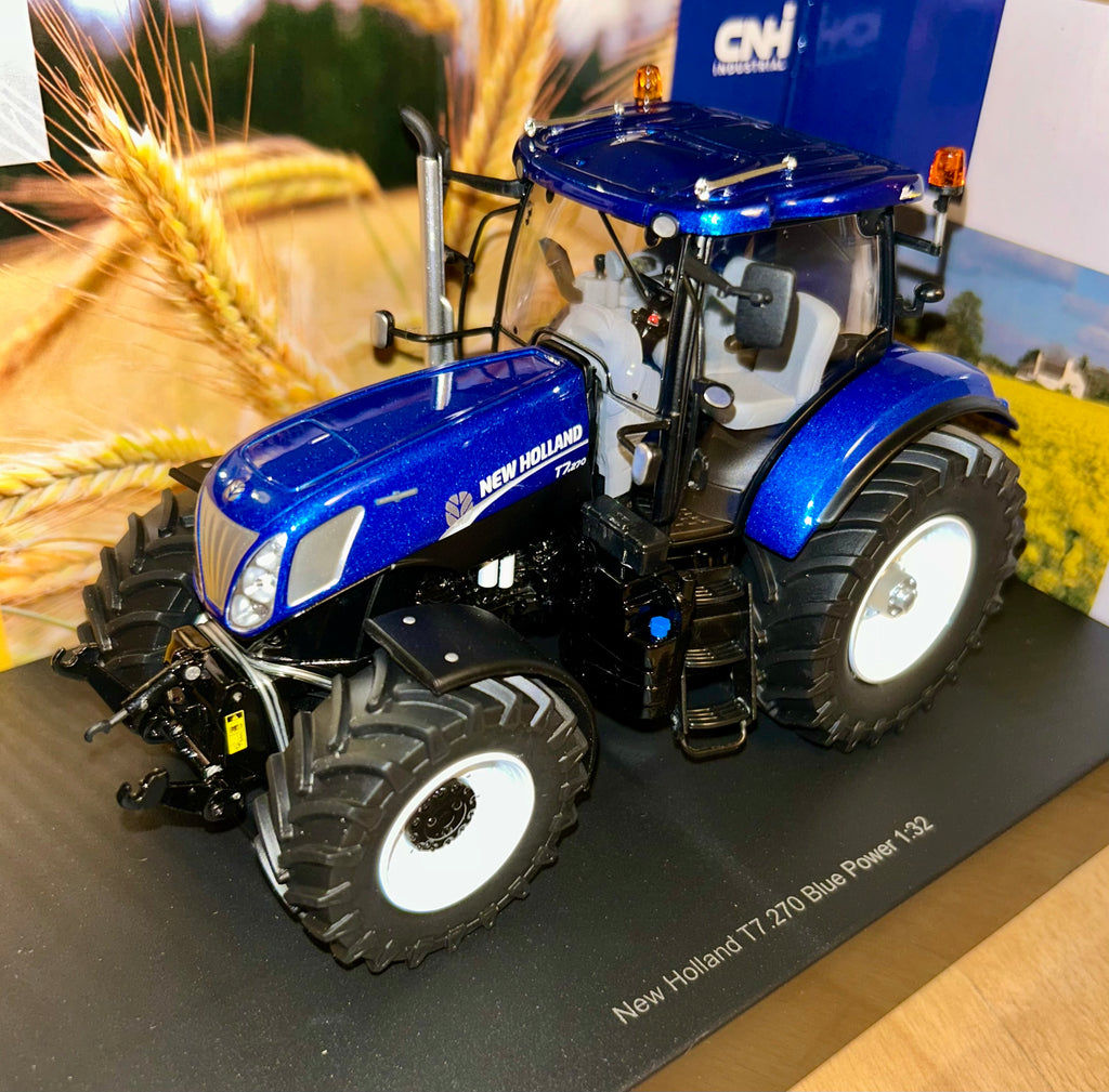 ROS 1:32 SCALE NEW HOLLAND T7.270 BLUE POWER TRACTOR 2011-2013 WHITE RIMS