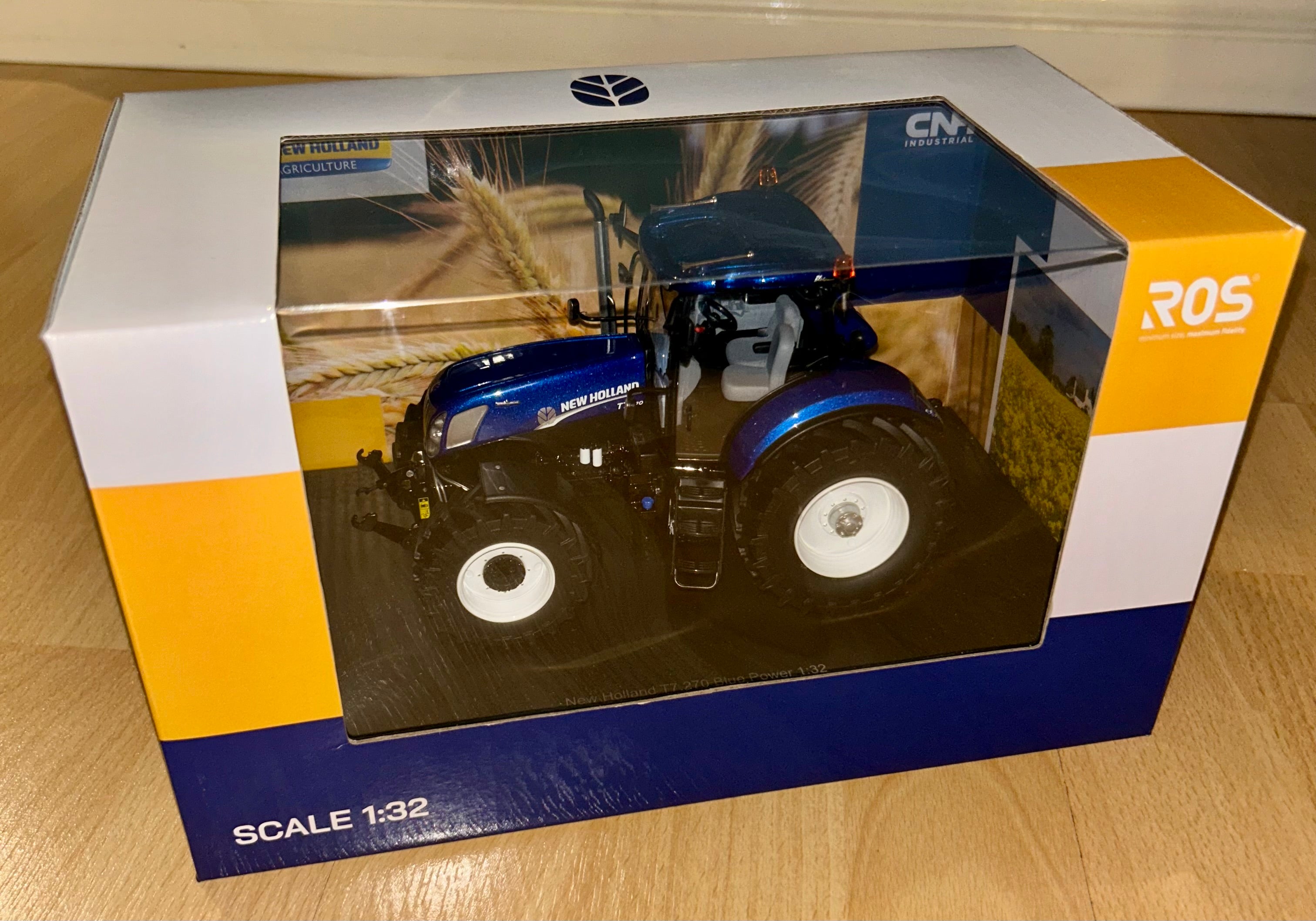 ROS 1:32 SCALE NEW HOLLAND T7.270 BLUE POWER TRACTOR 2011-2013 WHITE RIMS