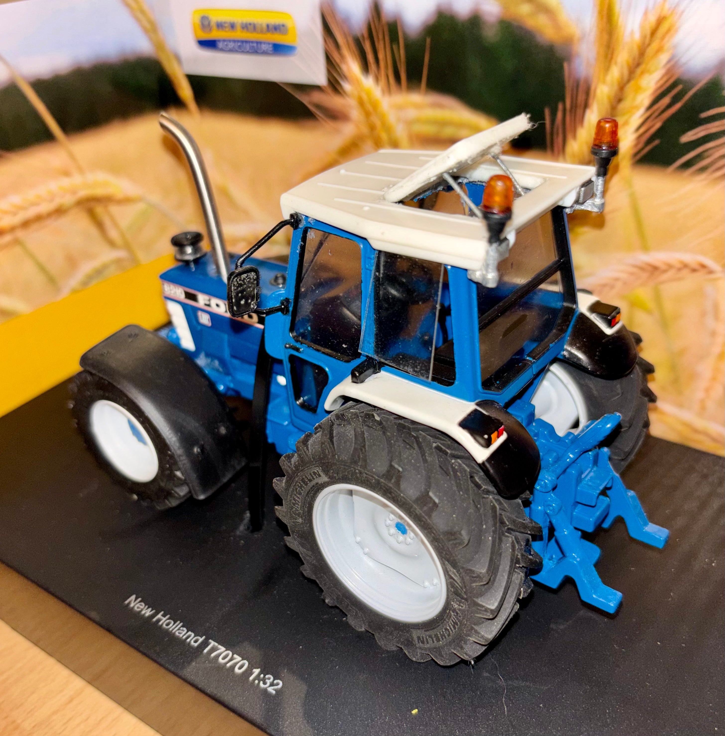 Customised Britains Ford 8210 Tractor With P32 Rubber Wheels in 1:32 Scale