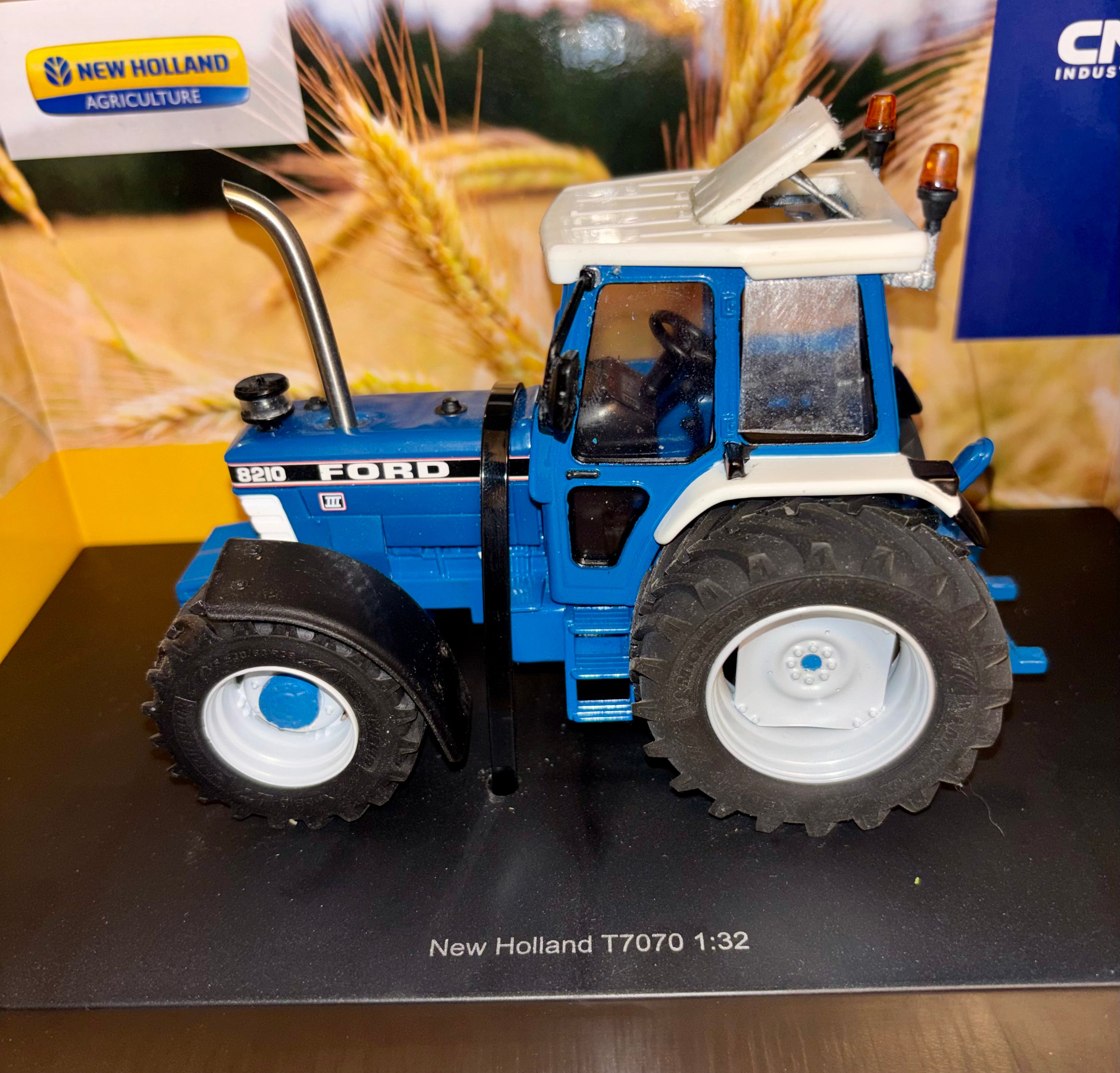 Customised Britains Ford 8210 Tractor With P32 Rubber Wheels in 1:32 Scale